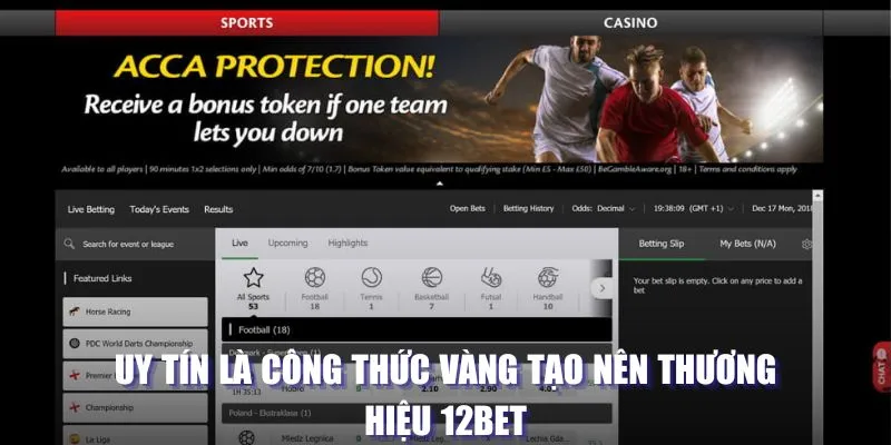 Uy tín là công thức vàng tạo nên thương hiệu 12BET