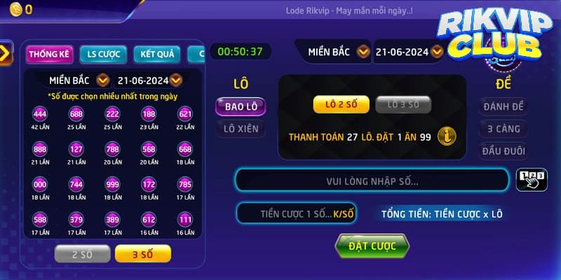 Các kiểu cược trong game lô đề siêu tốc