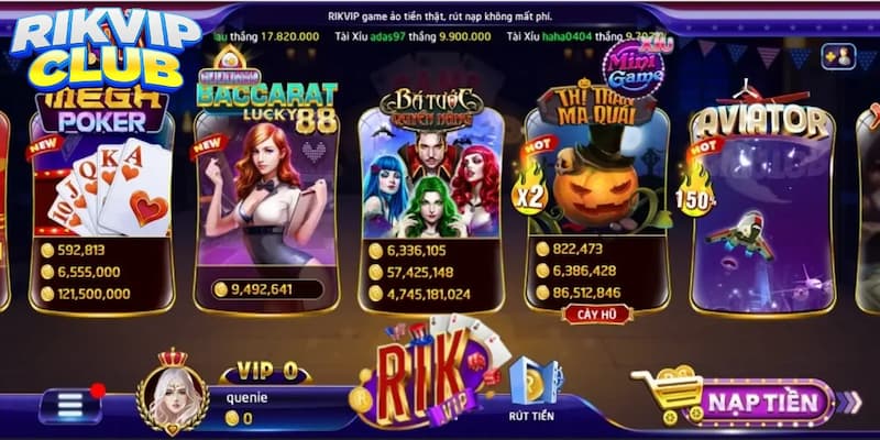 Đa dạng sảnh cược game Rikvip cực hot cho người chơi